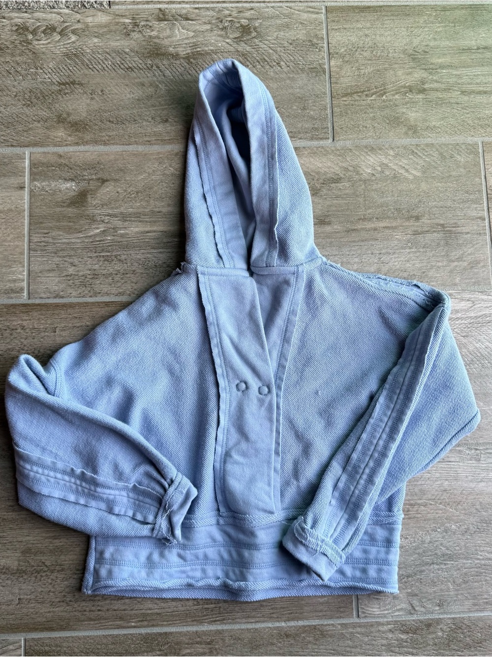 Chelsea & Violet Cropped Hoodie Baby Blue Pullover Sweatshirt Girls Medium Y2K